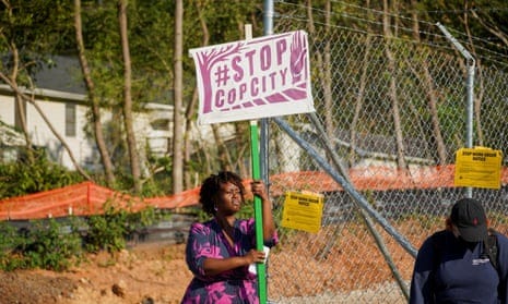 Protesters against the Cop City training site in Atlanta.