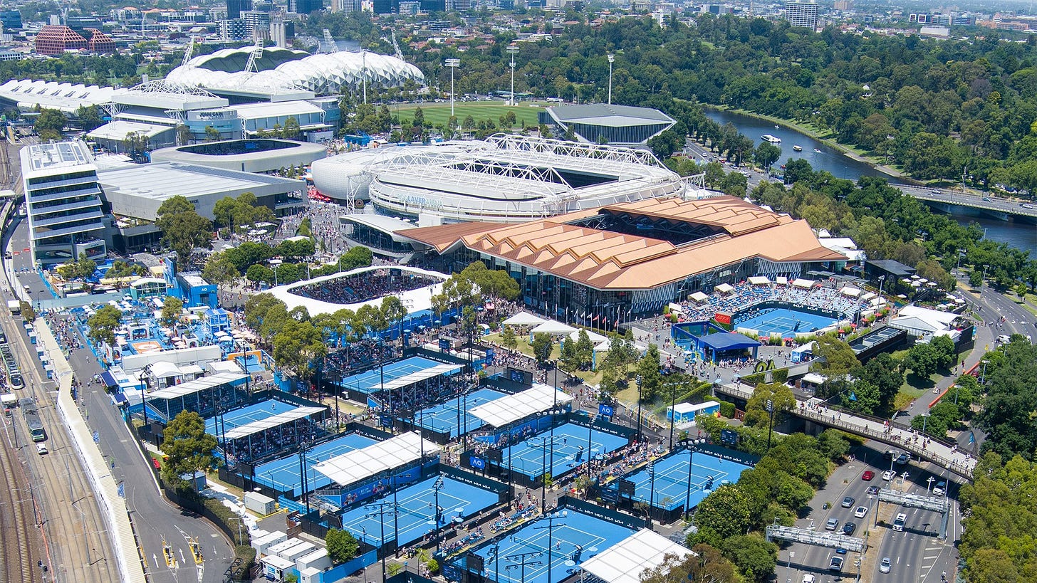Australian Open 2024 Middle Weekend with Reserved Baseline Seating,  Five-Star Southbank Stay & Melbourne Skydeck | Luxury