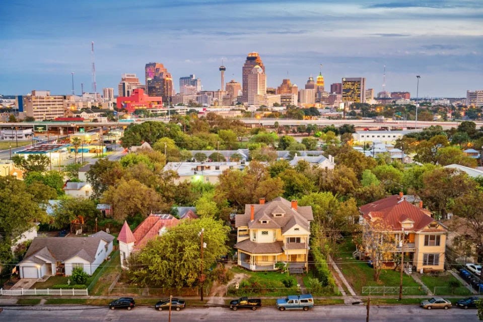 The downtown skyline of San Antonio, Texas. Getty Images/iStockphoto