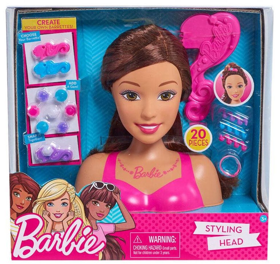 Brunette barbie styling head