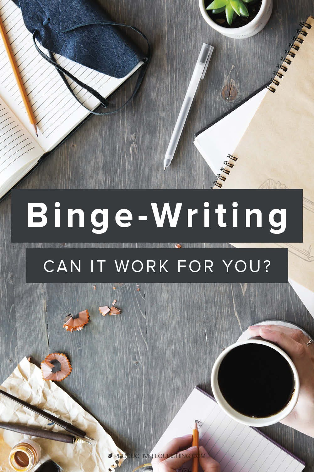 Maybe you’re going through a busy spell. It might be a hectic day job, the need to hustle hard with your freelancing, or caring responsibilities for kids or elderly parents. You may have to accept that you can’t move forward as fast as you’d like with your writing projects. What sort of binge writing schedule could work around the reality of your life right now? Find out in this blog post. #timemanagement #writerschedule #productiveflourishing 