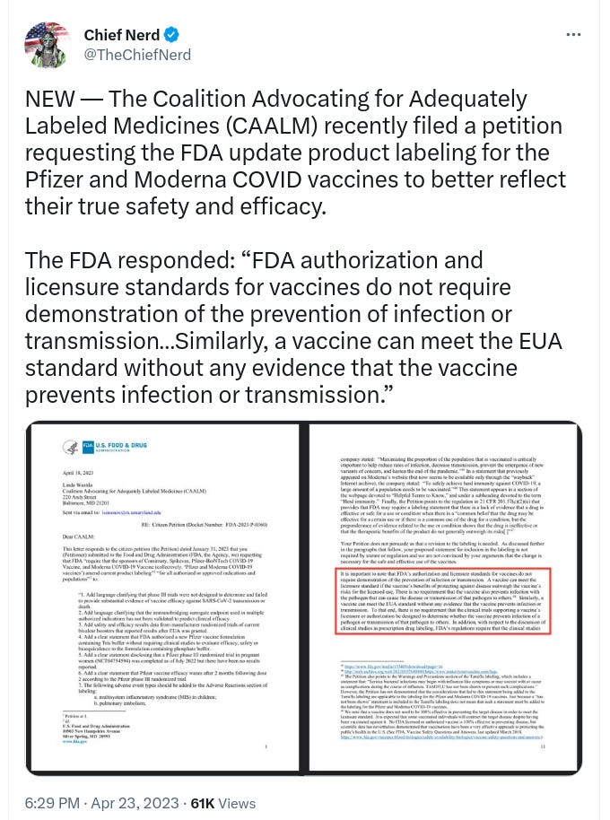  FDA: “Vaccines Do NOT Require Demonstration of the Prevention of Infection or Transmission” WAIT WHAT???  Https%3A%2F%2Fsubstack-post-media.s3.amazonaws.com%2Fpublic%2Fimages%2F22385261-995e-4a12-b51c-1c546b3b6131_680x914