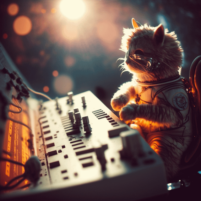 r/midjourney - Cats on Synthesizers in Space