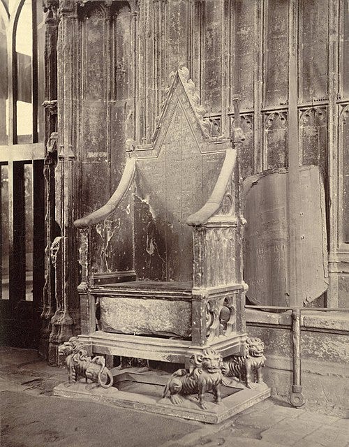 The Coronation Chair in Westminster Abbey