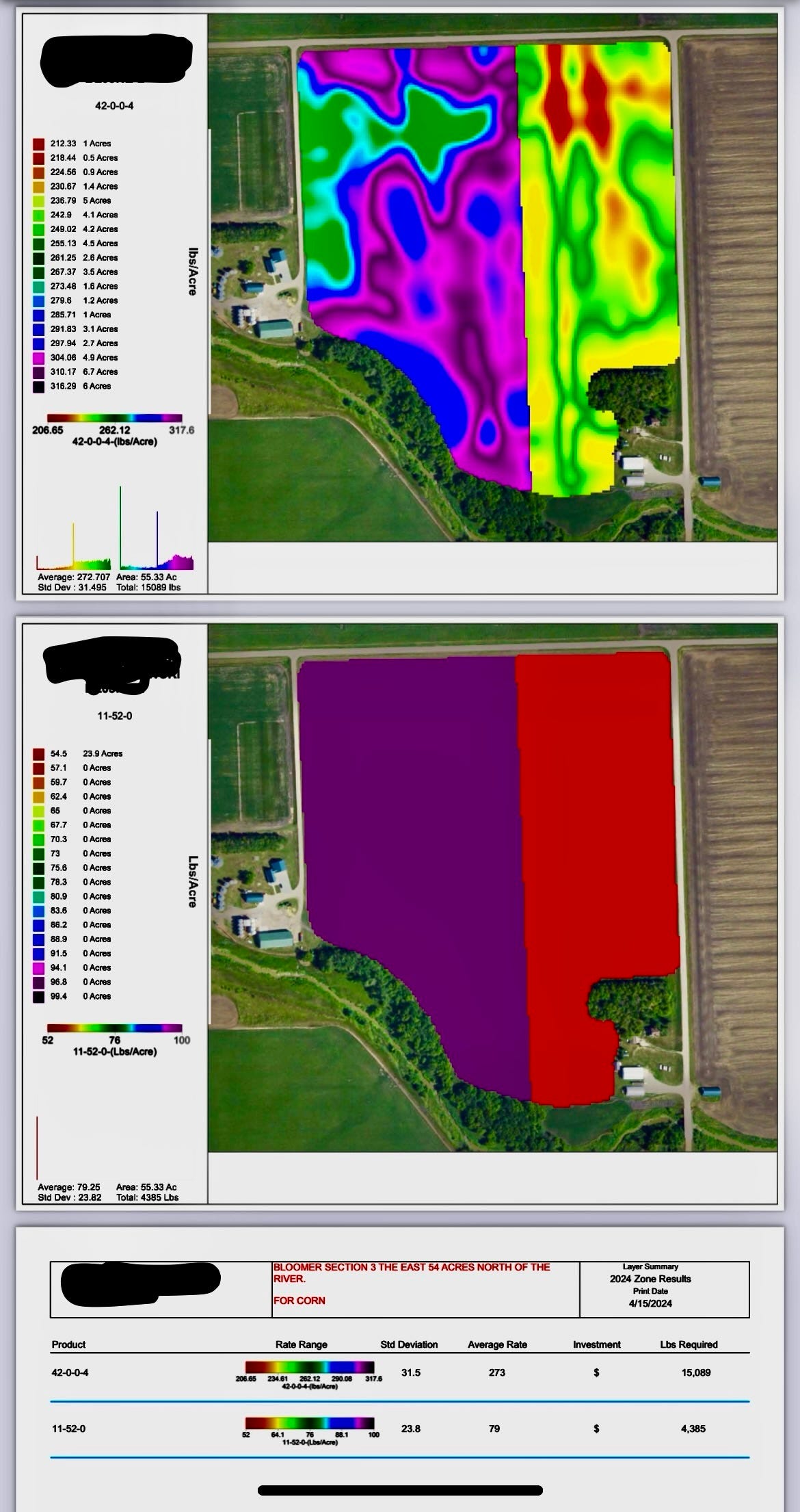 Fertilizer As-Applied Maps for fertilizer reduction trial