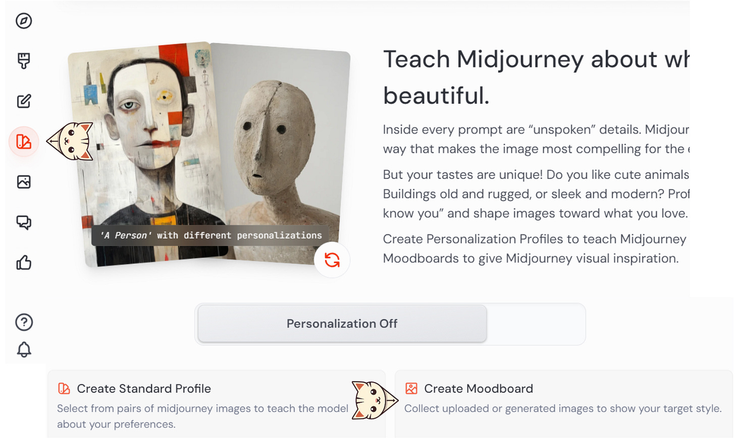 Moodboard is part of the Personalization feature.