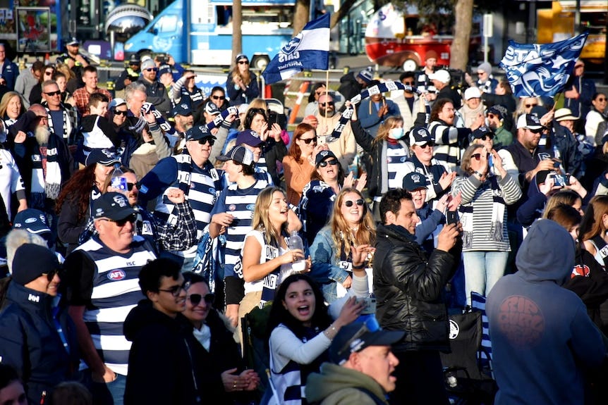 Geelong erupts in celebration as Cats win 2022 AFL grand final over Sydney  Swans - ABC News