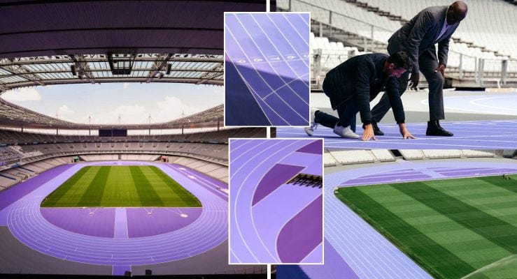 Stade de France New Look: Carl Lewis unveils first-of-its-kind Purple track  for Paris 2024 Olympic games - Pulse Sports Nigeria