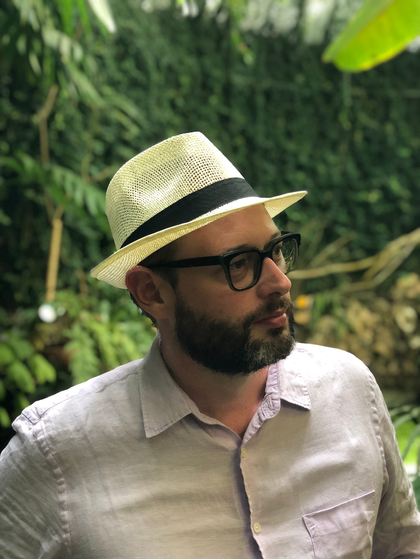 Photo of the author, really leaning into his travel look.