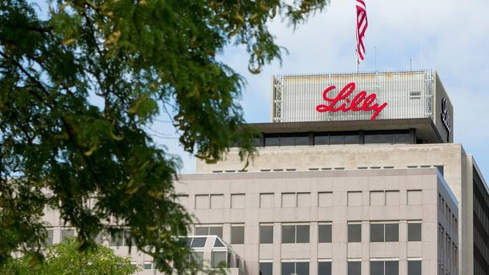 Eli Lilly logo is shown on one of the company’s offices