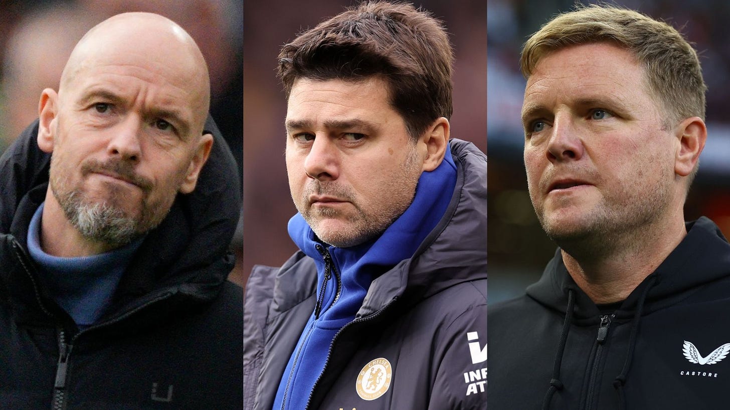 Sack race: Erik ten Hag odds-on, Mauricio Pochettino and Eddie Howe cut in