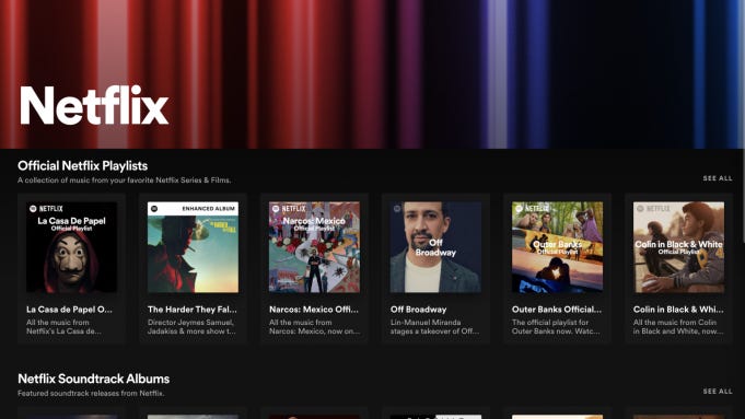 Spotify partners with Netflix for audio hub