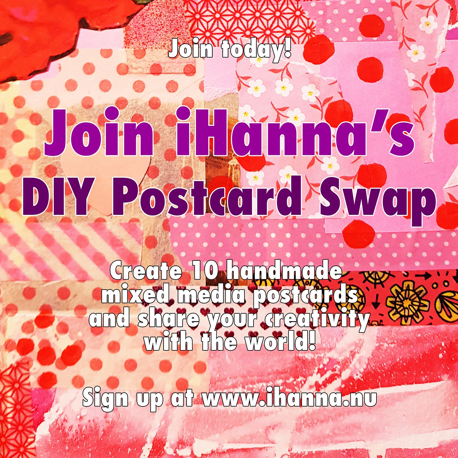 Join iHannas DIY Postcard Swap today - click to sign up