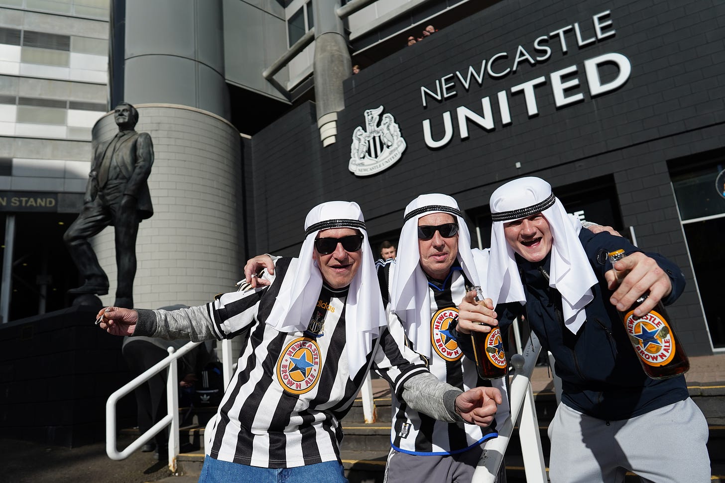 Fans of Premier League club Newcastle United, 2021. (Ian Forsyth/Getty Images.)