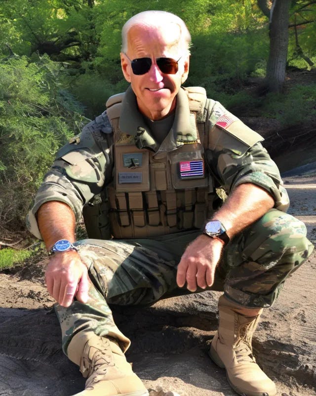 Joe Biden in military gear