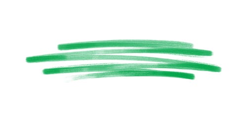 a green sketch mark used as a dividing image between the sections