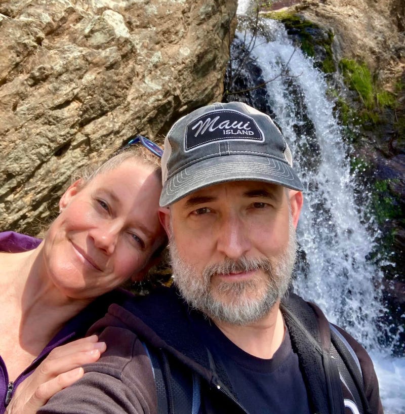 On a hike with my wife