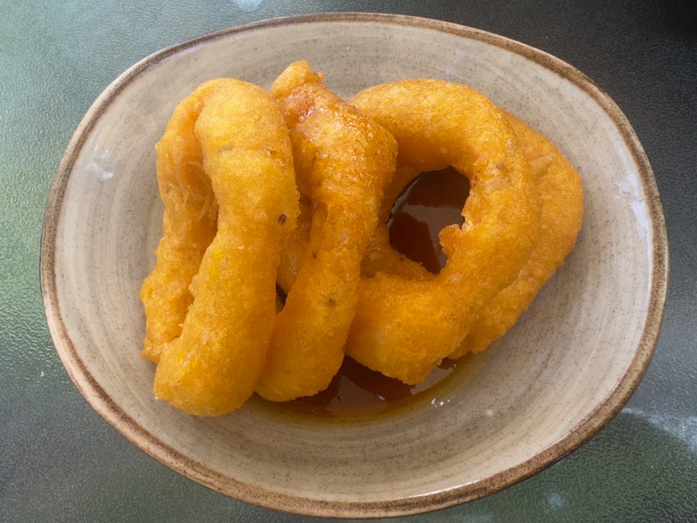 Picarones, fried squash donuts, a Javier specialty