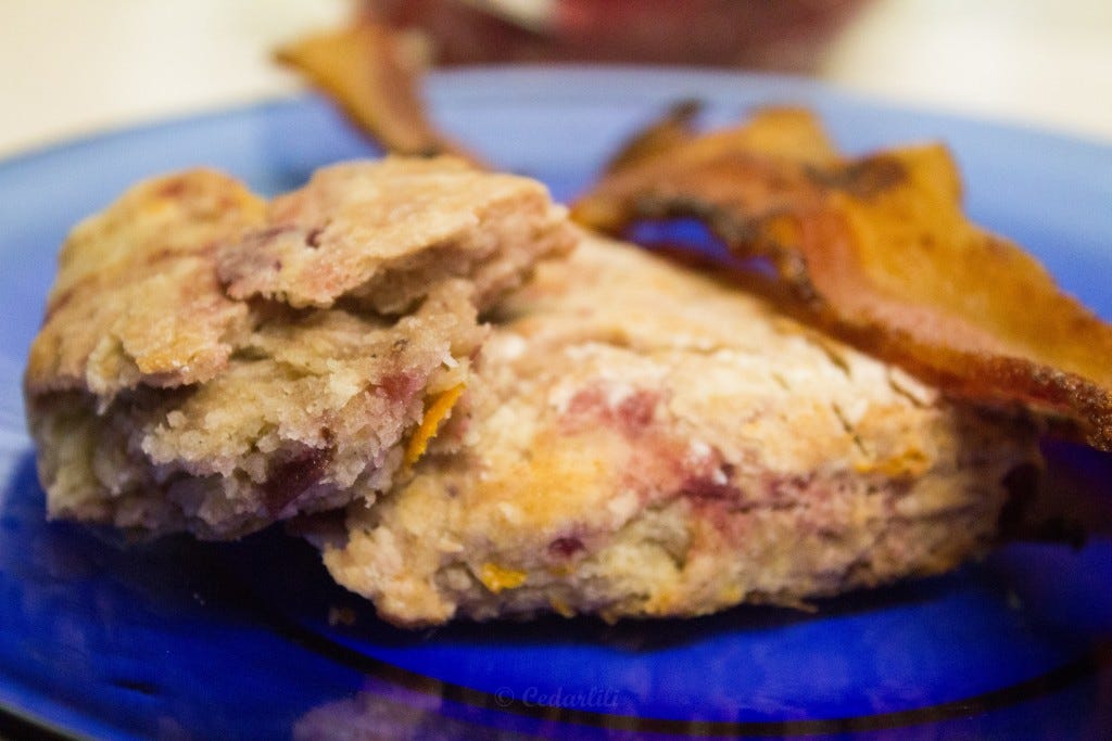 scones and bacon