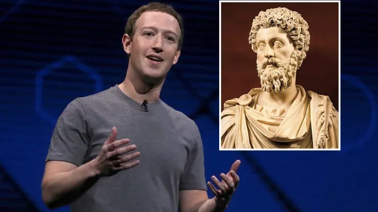 Mark Zuckerberg’s newborn daughter is named after the Roman emperor Marcus Aurelius, as seen in the image.