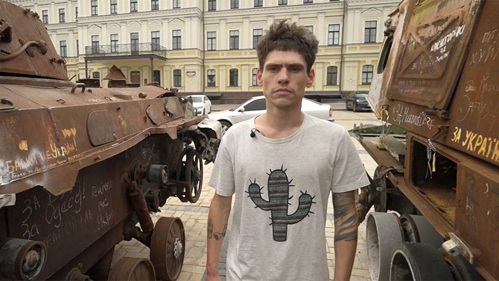 Oleksii in Kyiv. He still has a bullet in his back