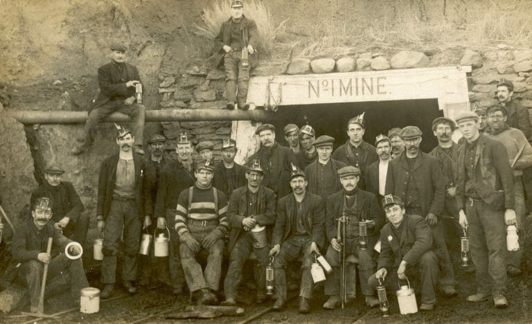 Twentieth Century Coal Miners Gathered For A Photo