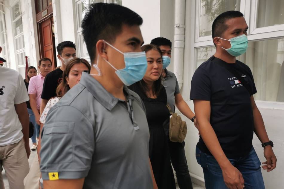 Mayor Janice Degamo attends the preliminary investigation on the killing of her husband, Negros Oriental governor Roel Degamo, at the Department of Justice (DOJ) headquarters in Padre Faura, Manila on Apr. 24, 2023. Adrian Ayalin, ABS-CBN News