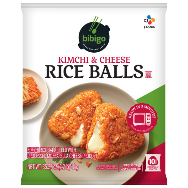 Frozen Meals Bibigo Bibigo Kimchi & Cheese Rice Balls, 10 ct hero