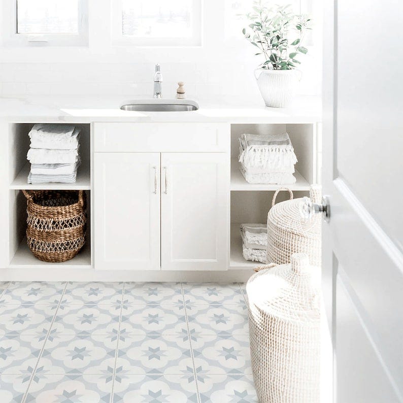 Peel and Stick Floor Tile Bathroom, Tile Stickers Floor, Floor Vinyl Decal, Decorative Tile, Floor Decor image 1 Peel and Stick Floor Tile Bathroom, Tile Stickers Floor, Floor Vinyl Decal, Decorative Tile, Floor Decor image 1