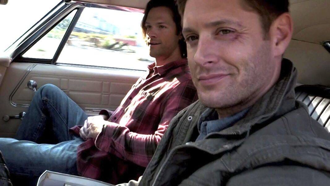 supernatural baby winchester brothers smiling inside impala