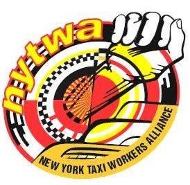 NYTWA logo: fist around a yellow and red steering wheel