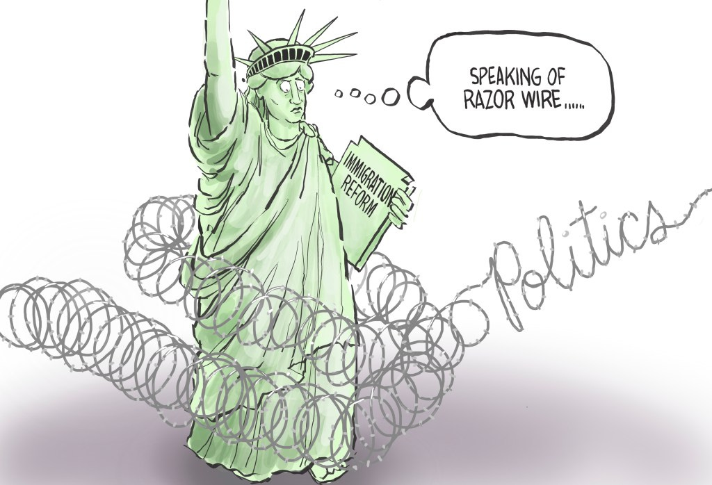 Cartoonist's take: 'Immigration reform all tangled up' – Daily Freeman