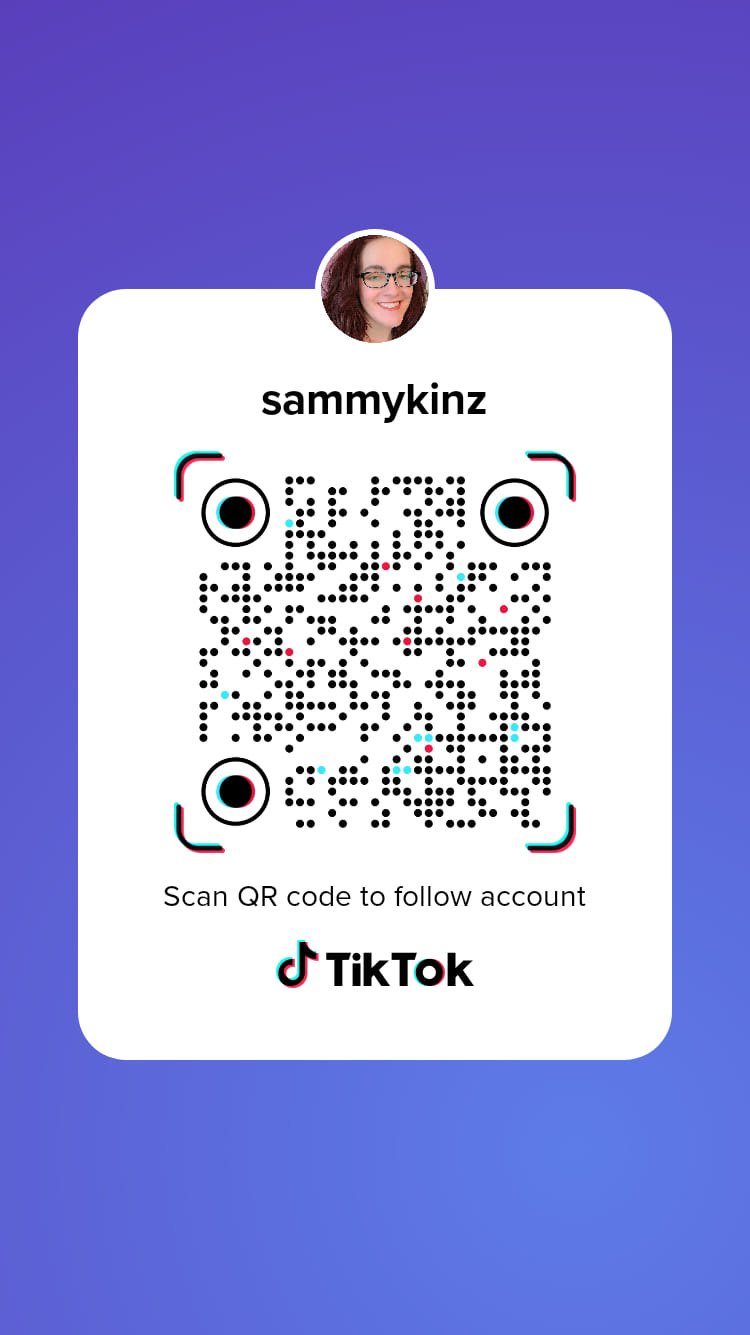 May be an image of 1 person and text that says 'sammykinz OTO Scan QR code to follow account TikTok'