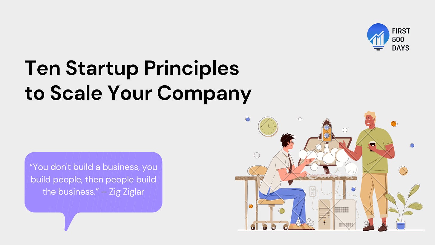 10 startup principles to scale your company