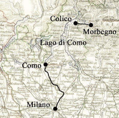 Map showing route of the cover