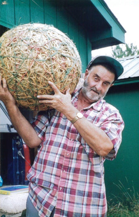 James Frank Kotera and his ball of twine