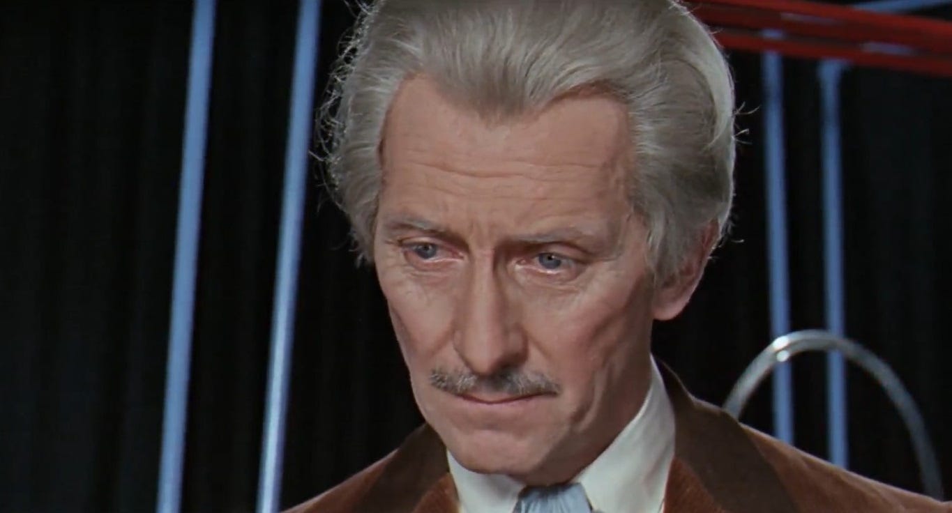 Peter Cushing as Dr Who in Daleks' Invasion Earth 2150AD