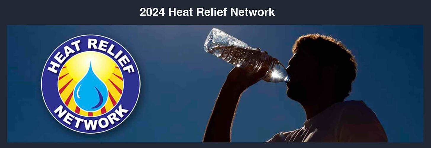 The Heat Relief Network is a regional partnership of the Maricopa Association of Governments (MAG), municipalities, nonprofit organizations, the faith-based community, and businesses.
