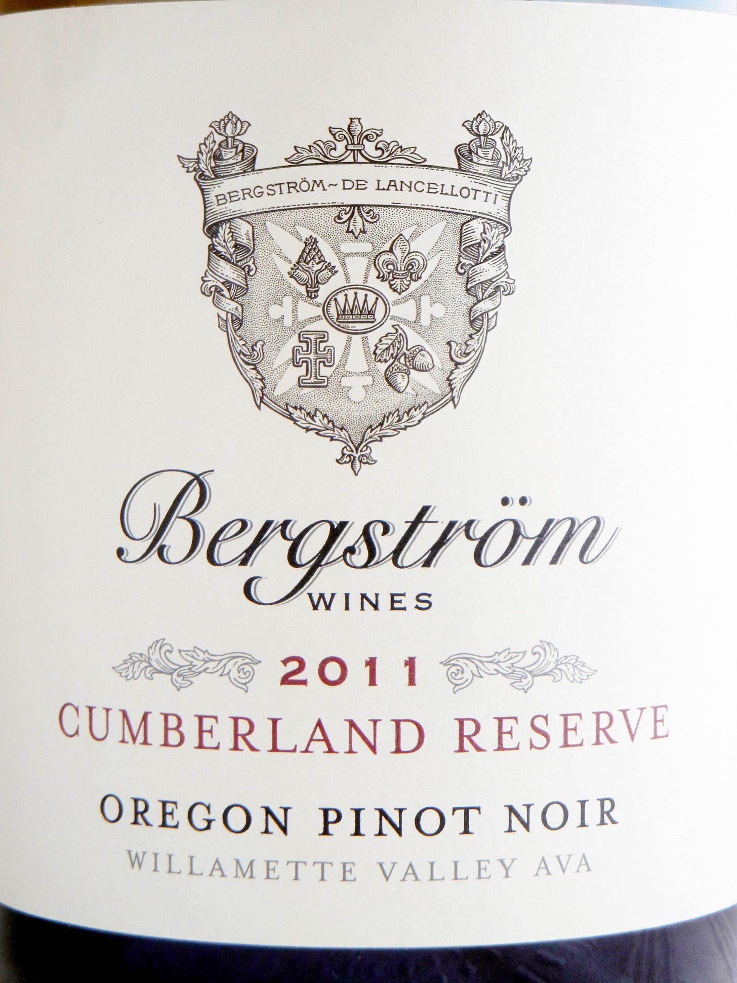 Bergstrom Cumberland Reserve Pinot Noir 2011 Label - BC Pinot Noir Tasting Review 11