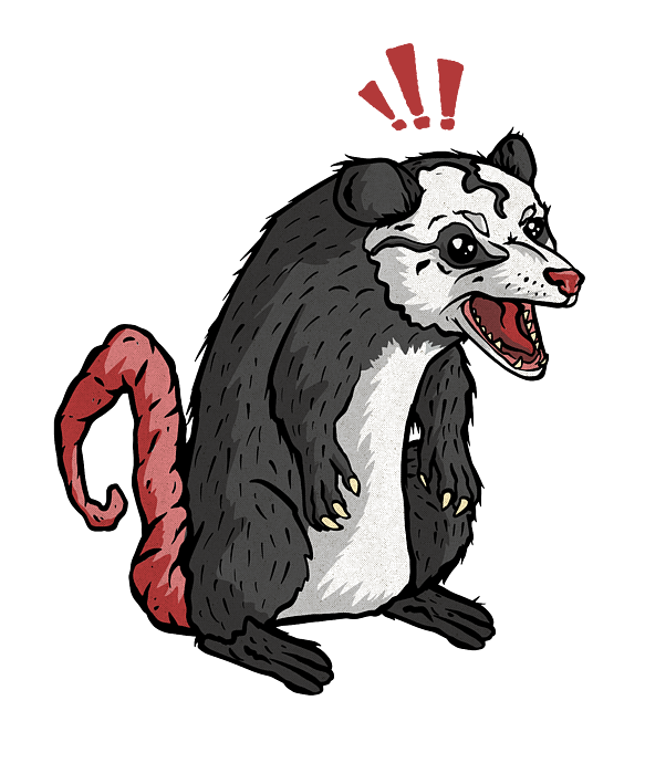 Cool Possum is angry exclamation marks Spiral Notebook by Norman W - Pixels