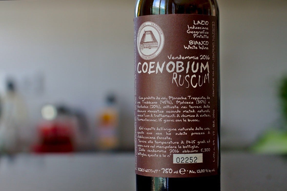 Coenobium Ruscum 2016 - bottle shot by Simon J Woolf