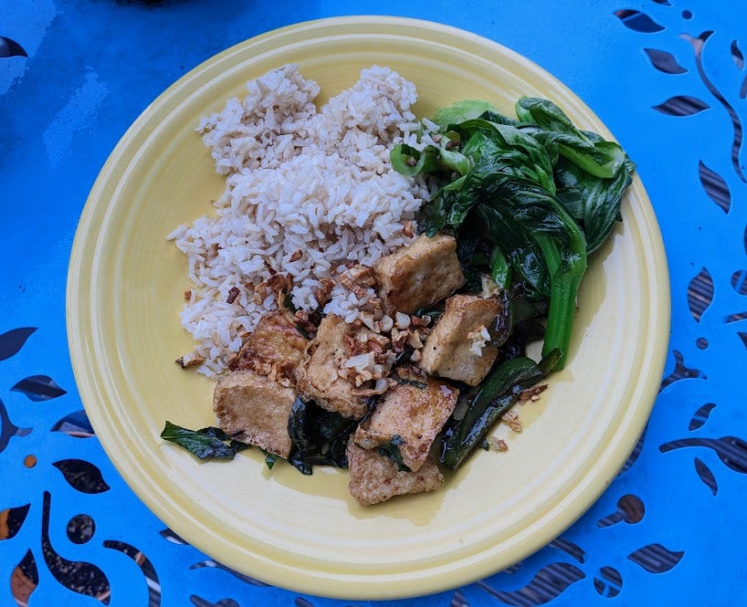 tofu, greens and rice!