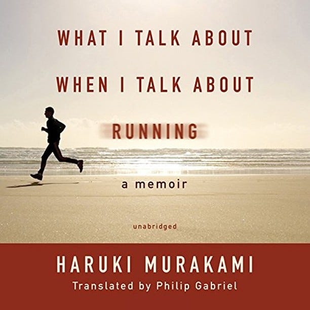 Photo by Kay | 쿨짹 | 보고듣고읽고쓰는 사람 on January 15, 2024. May be an image of 1 person, book and text that says 'WHAT I TALK ABOUT WHEN I TALK ABOUT RUNNING a memoir unabridged HARUKI MURAKAMI Translated Û by Philip Gabriel'.