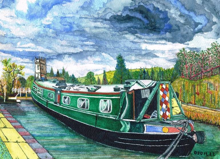 Jon Allen Narrow BOAT Painting by David Oatley | Saatchi Art