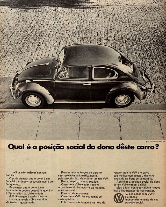 Fusca (Volkswagen) - 1967 - Propagandas Históricas | Propagandas Antigas