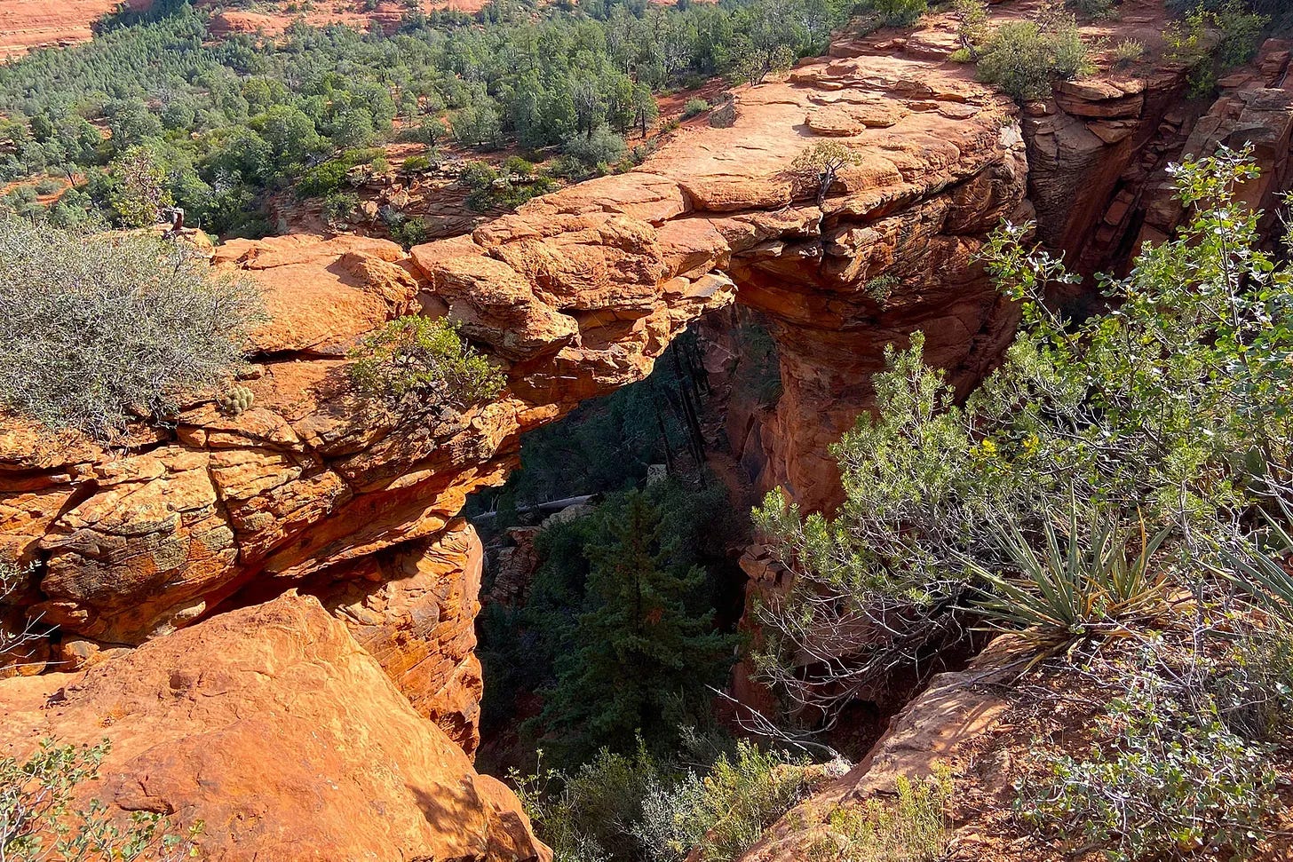 Hiking Devils Bridge Trail in Sedona.