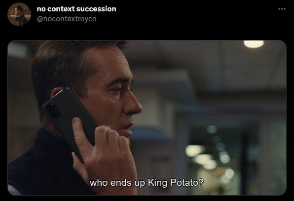 tom ceo of succession season finale king potato meal fit for a king