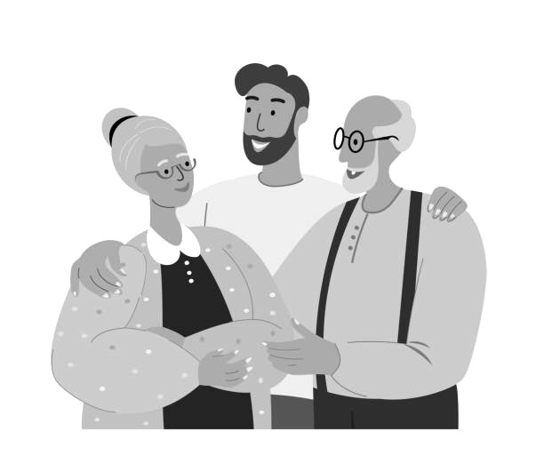 3,500+ Aging Parents Stock Illustrations, Royalty-Free Vector Graphics &  Clip Art - iStock | Caring for aging parents, Helping aging parents, Aging  parents black