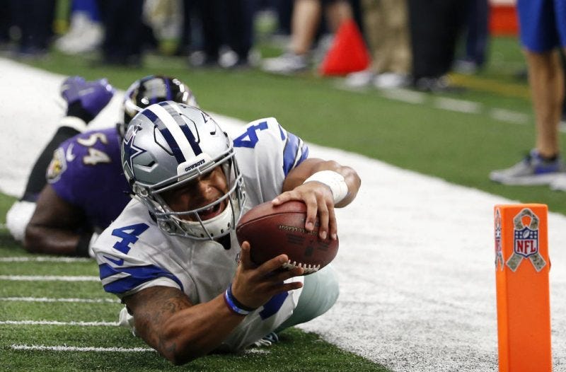 dak prescott ball catch cowboys