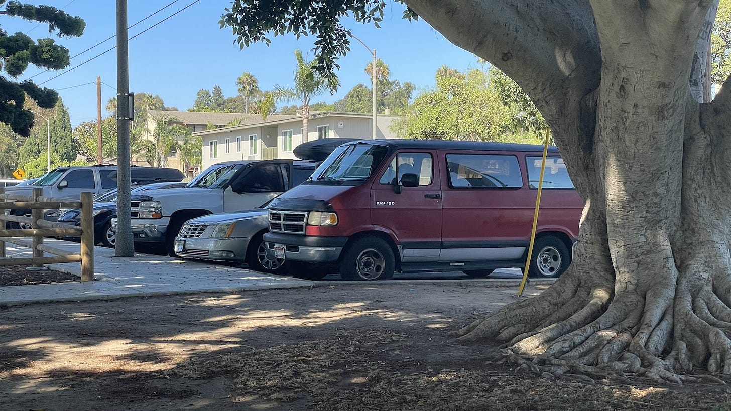 Several vehicles at Holiday Park in Carlsbad house homeless individuals. The Carlsbad City Council discussed homelessness and the recent U.S. Supreme Court ruling, which has allowed cities to enact ordinances and enforcement. Steve Puterski photo